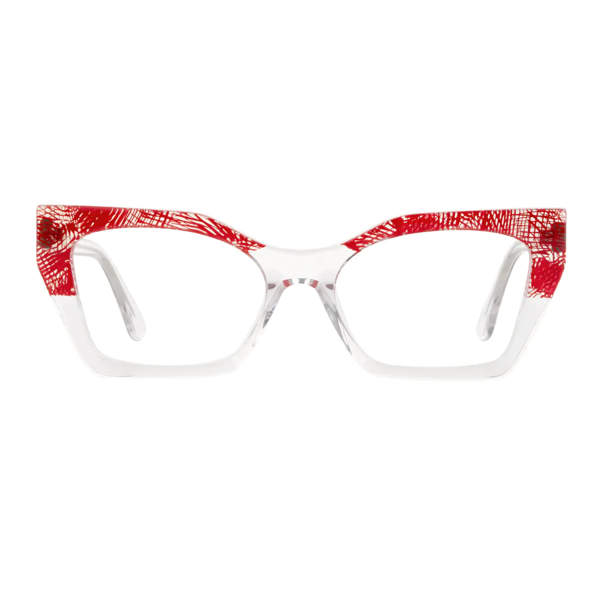 Cat-eye Red/Clear Eyeglasses