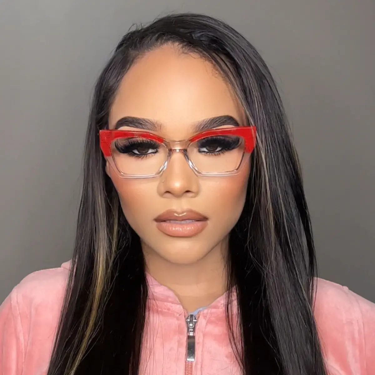 Cat-eye Red/Clear Eyeglasses
