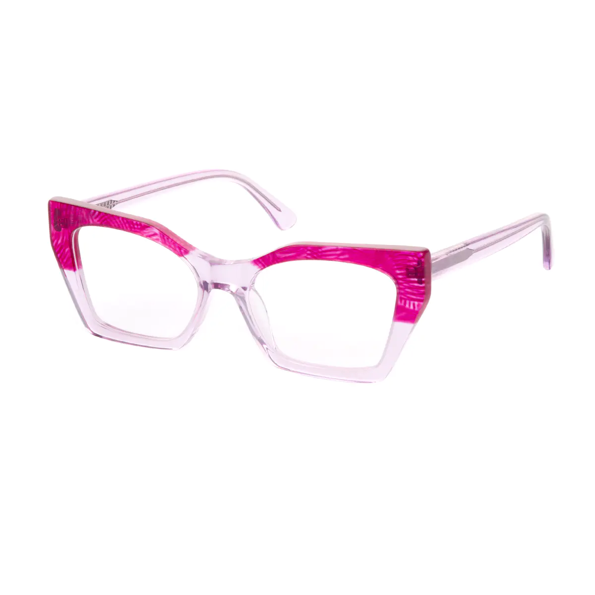 Cat-eye Pink/Clear Eyeglasses