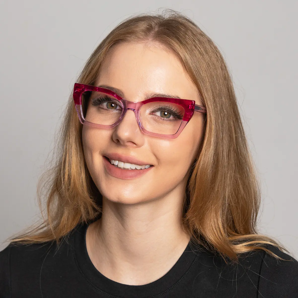 Cat-eye Pink/Clear Eyeglasses