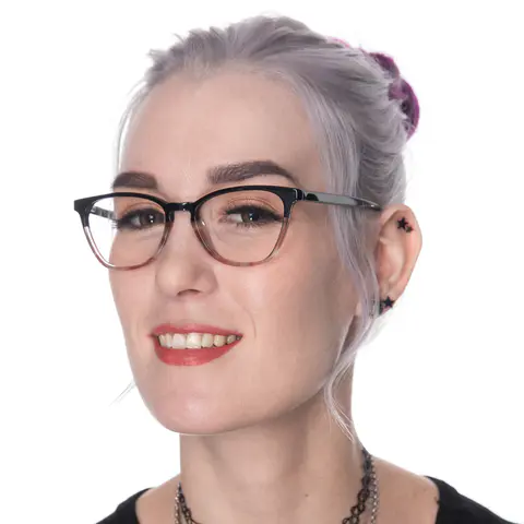 Cat-eye Black/Clear Eyeglasses