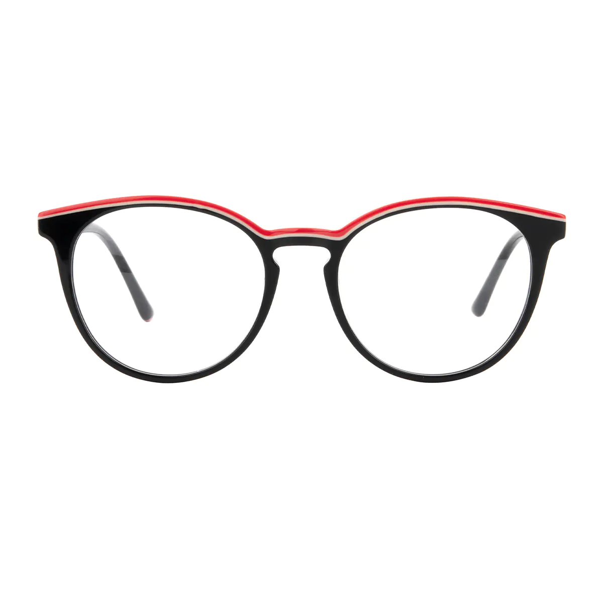 Round Red/Black Eyeglasses