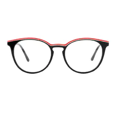 Round Red/Black Eyeglasses