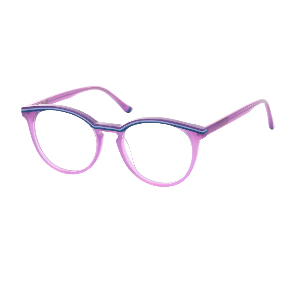 Round Blue Eyeglasses