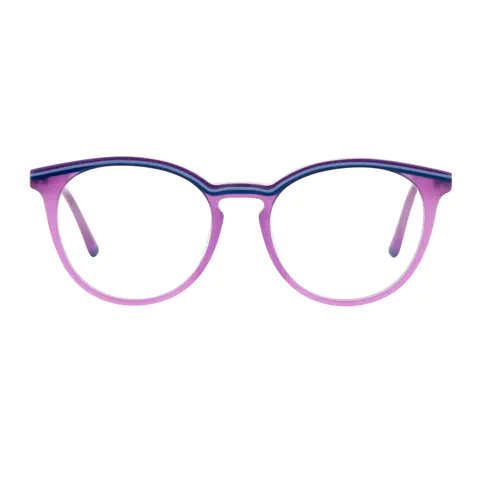 Round Blue Eyeglasses