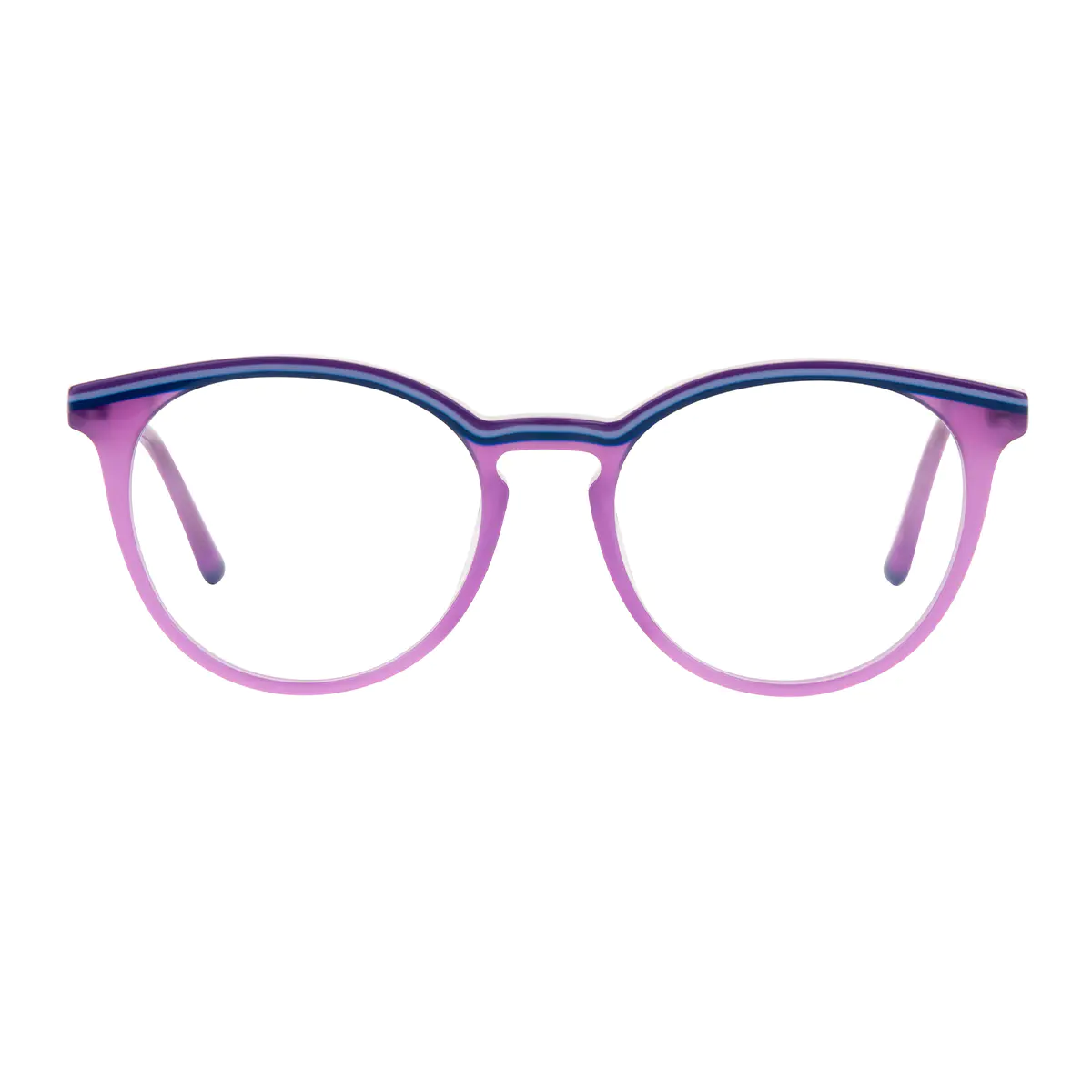 Round Blue Eyeglasses