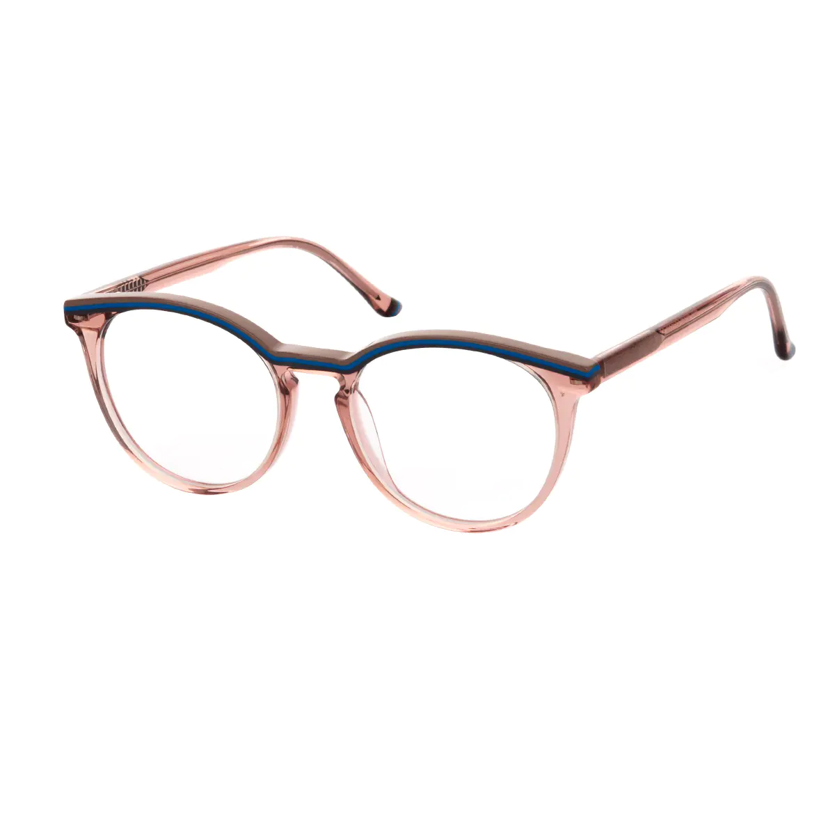 Round Blue Eyeglasses
