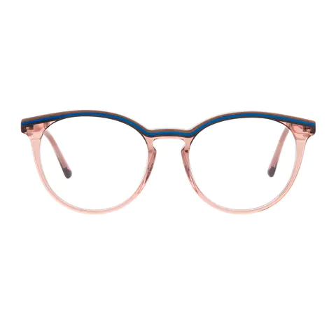 Round Blue Eyeglasses
