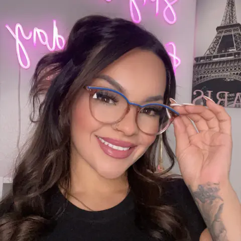 Round Blue Eyeglasses