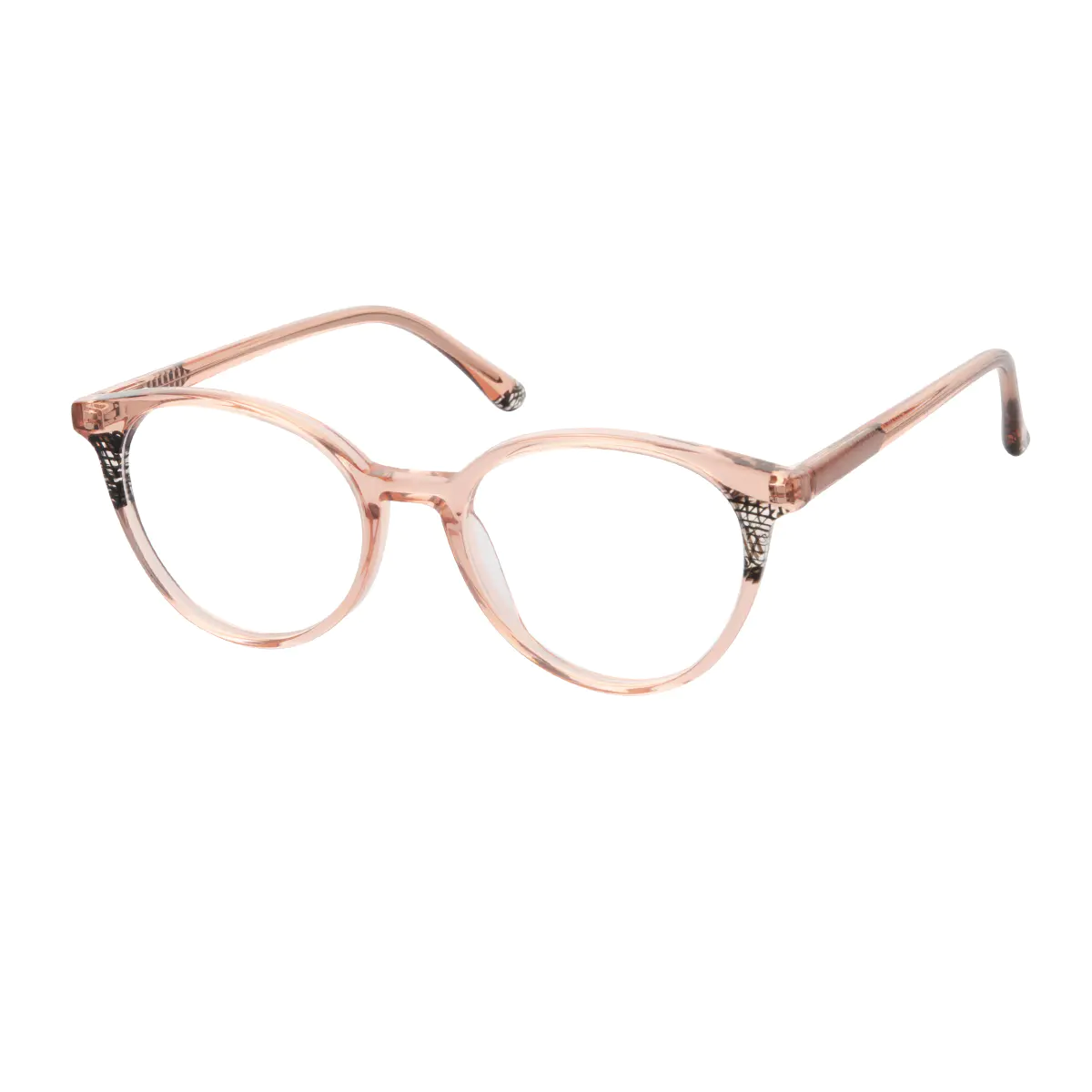 Round Transparent Amber Eyeglasses