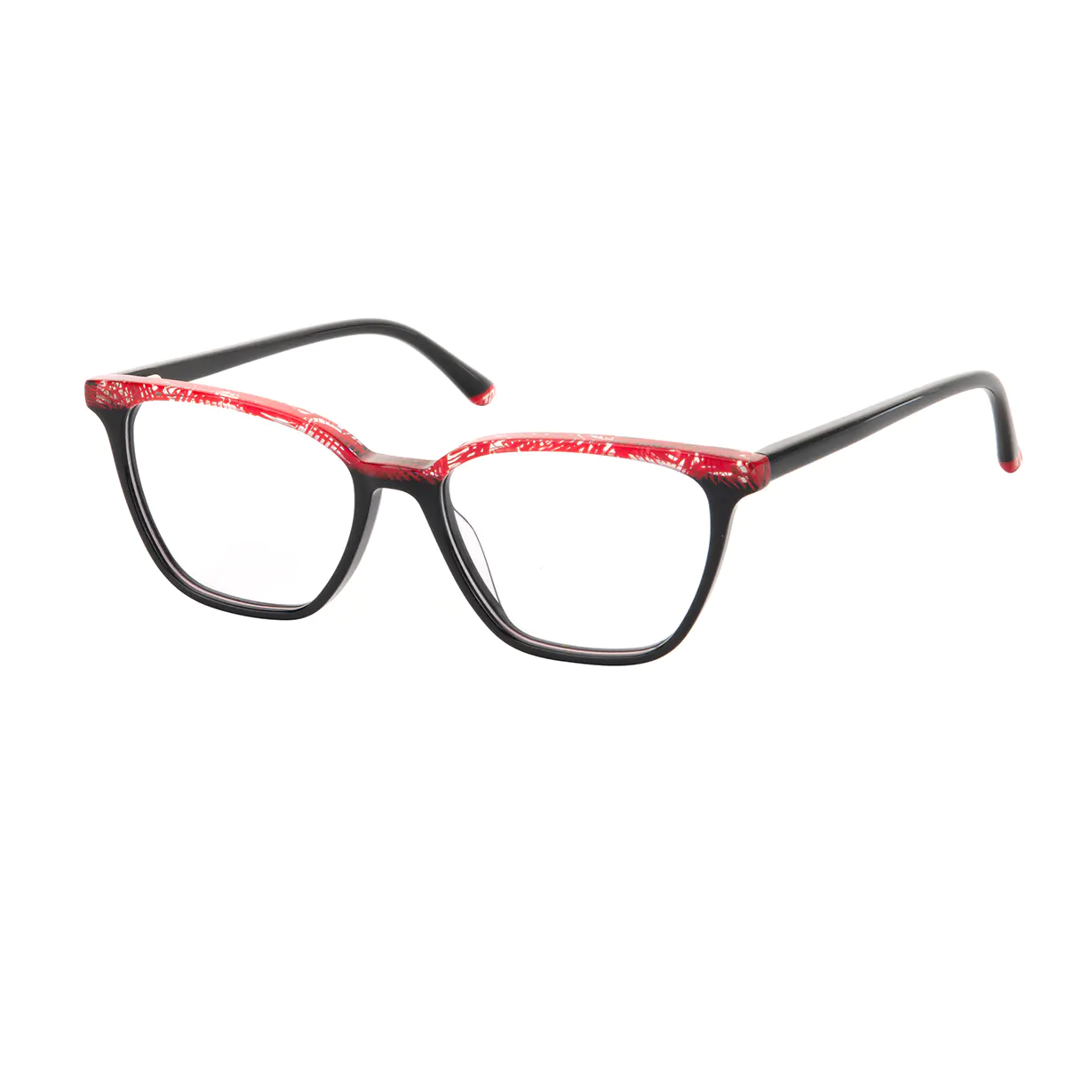 Rectangle Red/Black Eyeglasses