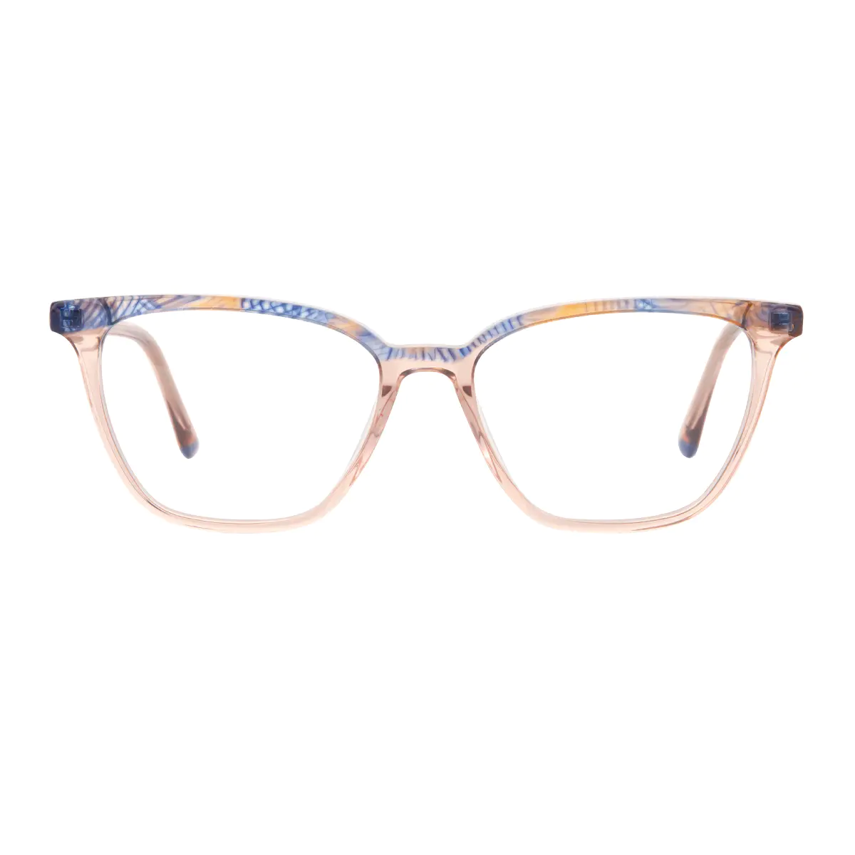 Rectangle Transparent Amber Eyeglasses