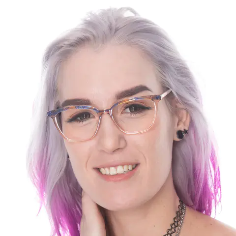 Rectangle Transparent Amber Eyeglasses