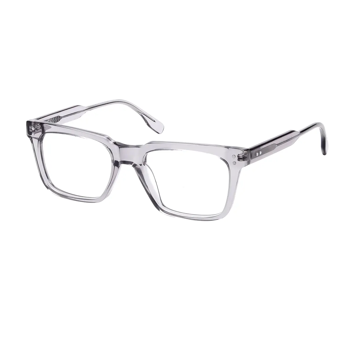 Rectangle Transparent Gray Eyeglasses