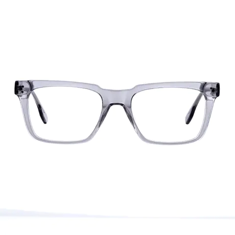 Rectangle Transparent Gray Eyeglasses