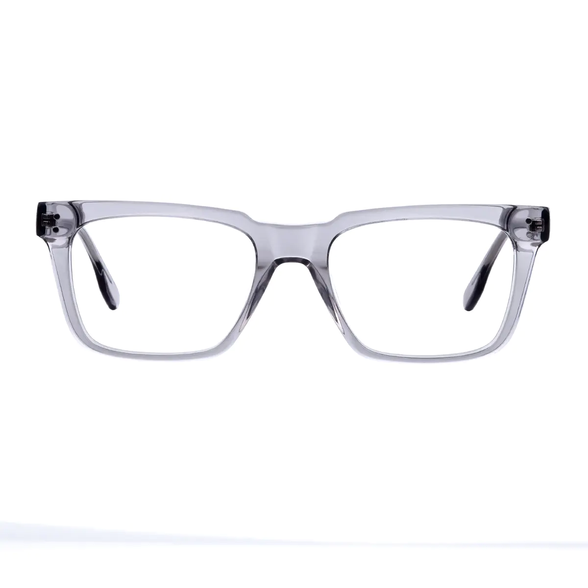 Rectangle Transparent Gray Eyeglasses