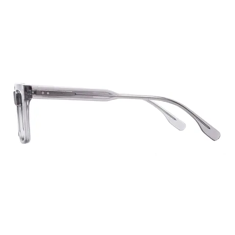 Rectangle Transparent Gray Eyeglasses