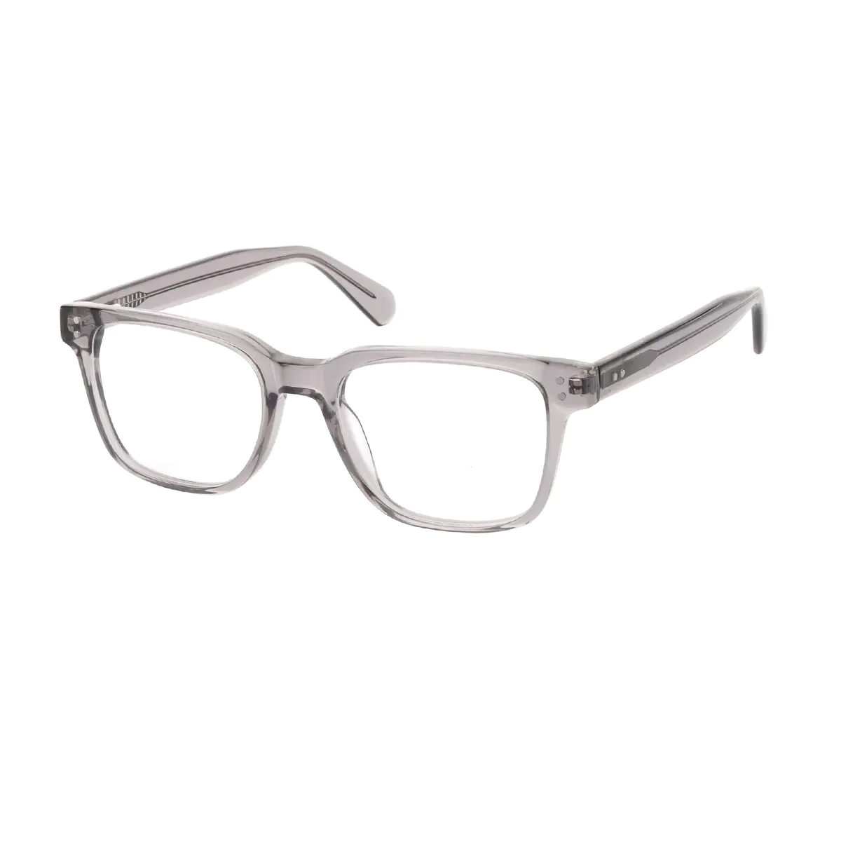 Rectangle Transparent Gray Eyeglasses