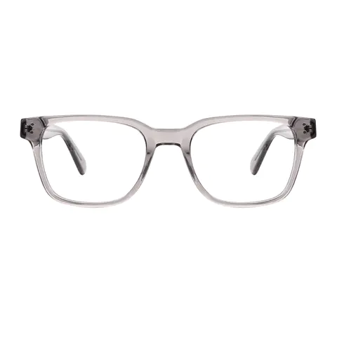 Rectangle Transparent Gray Eyeglasses
