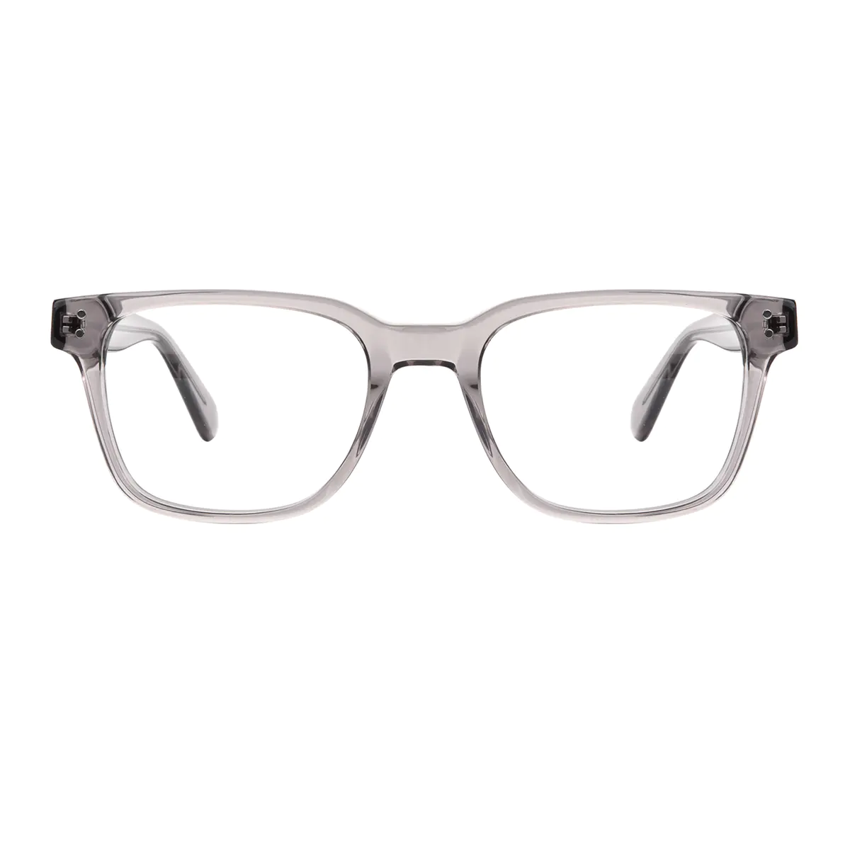 Rectangle Transparent Gray Eyeglasses