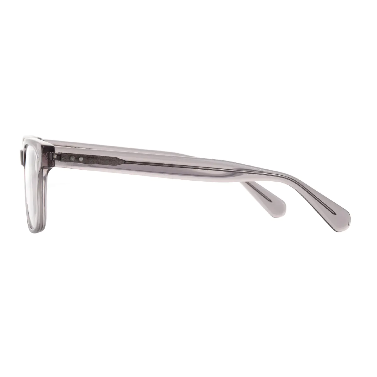 Rectangle Transparent Gray Eyeglasses