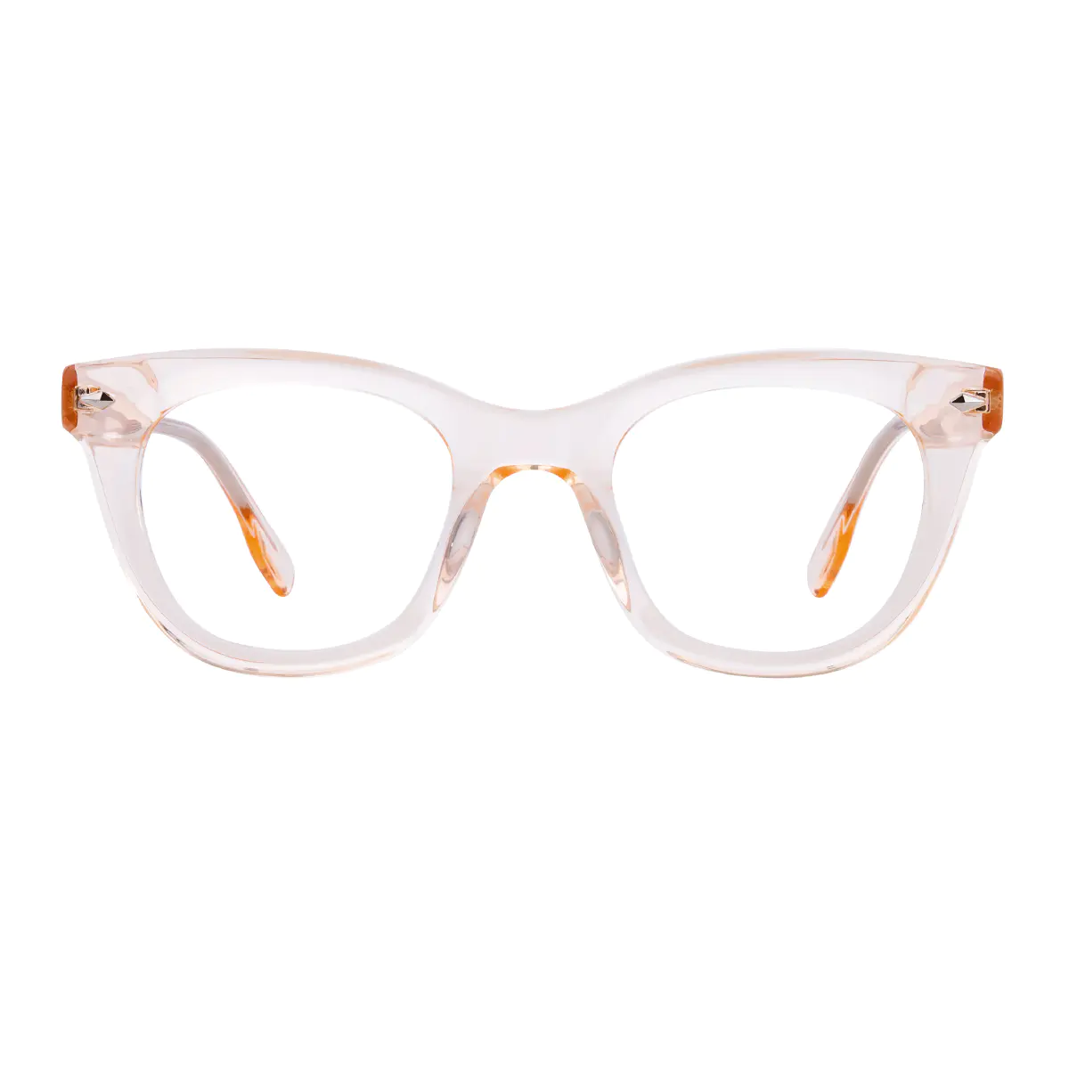 Square Transparent Amber Eyeglasses