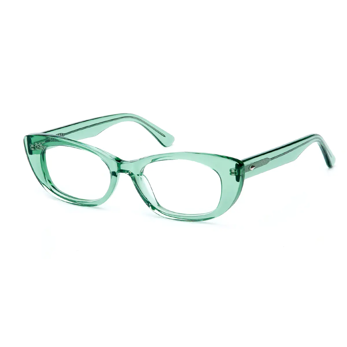 Cat-eye Transparent Green Eyeglasses