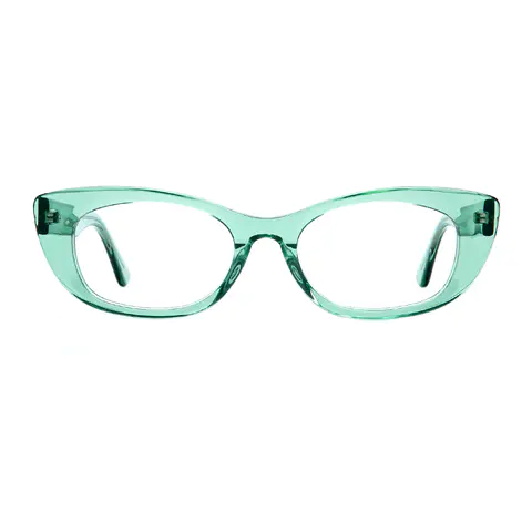 Cat-eye Transparent Green Eyeglasses