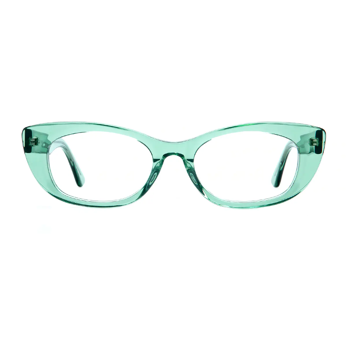 Cat-eye Transparent Green Eyeglasses