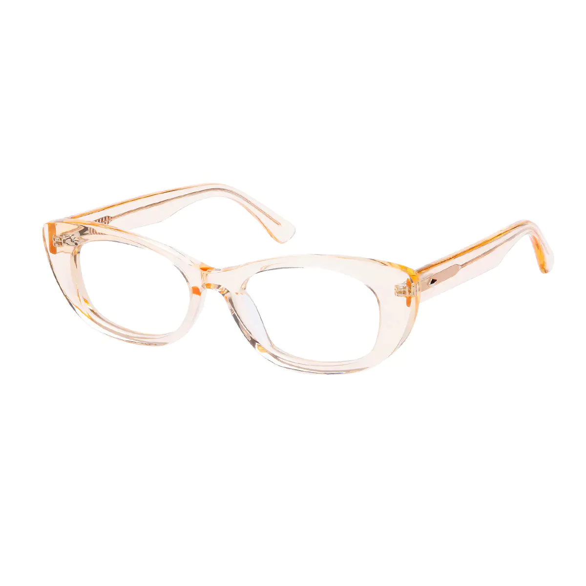 Cat-eye Transparent Amber Eyeglasses