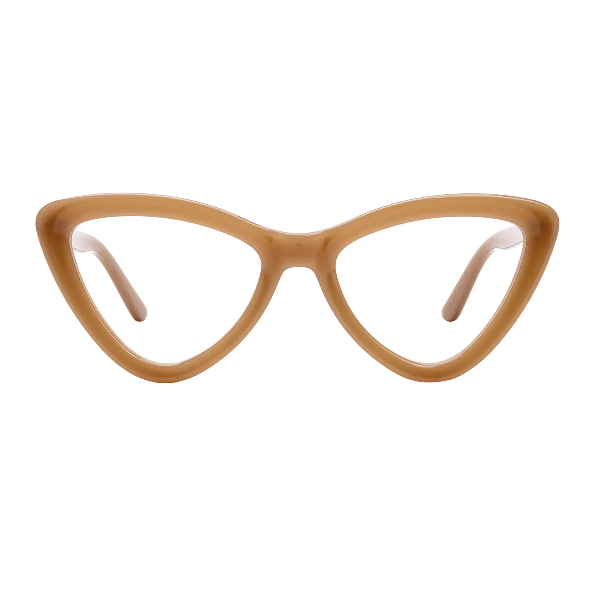 Cat-eye Transparent Brown Eyeglasses
