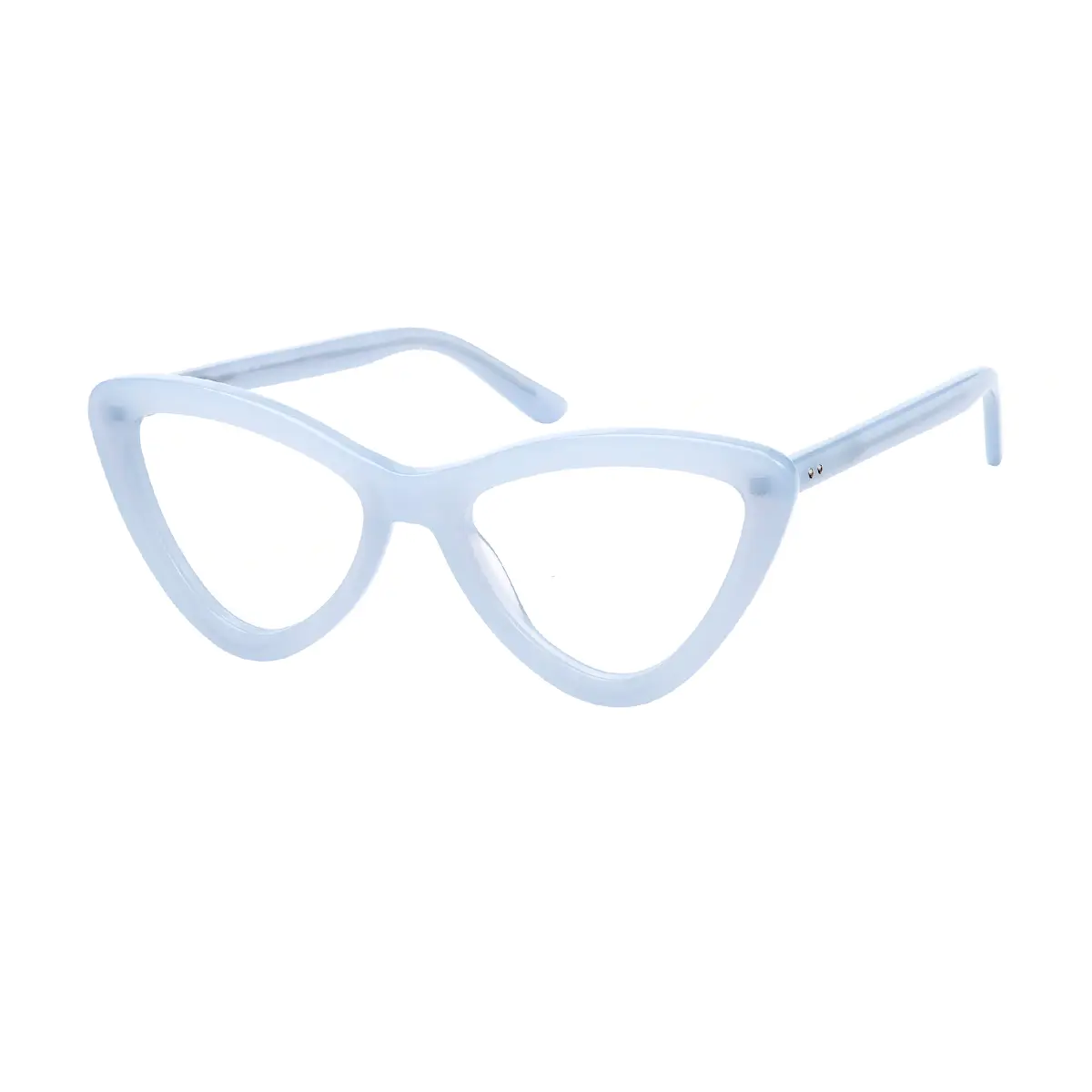 Cat-eye Transparent Blue Eyeglasses