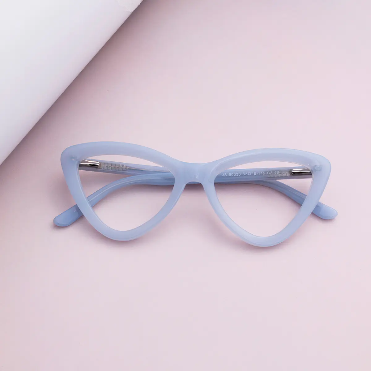 Cat-eye Transparent Blue Eyeglasses