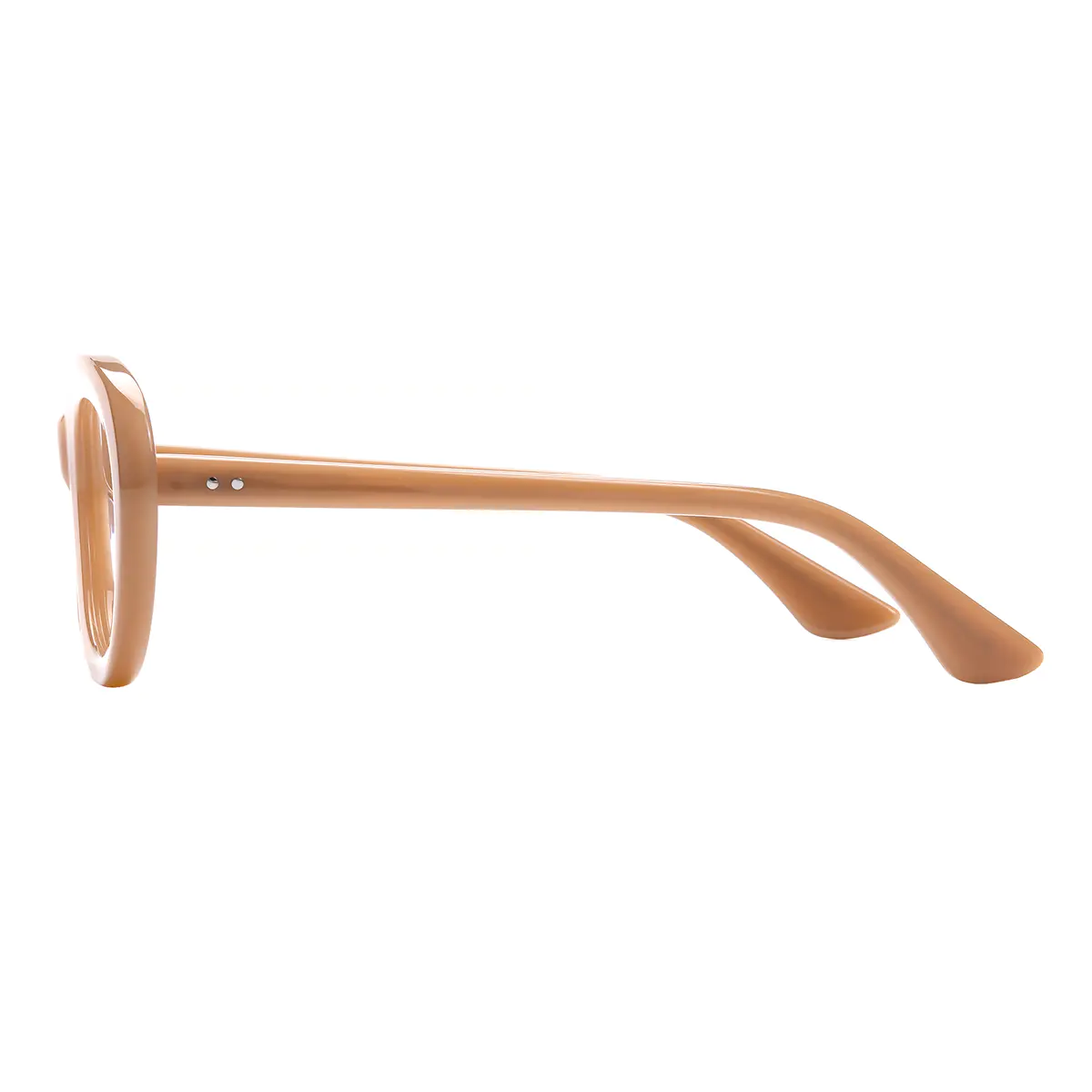 Oval Transparent Brown Eyeglasses