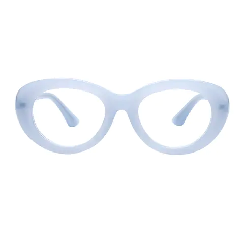 Oval Transparent Blue Eyeglasses