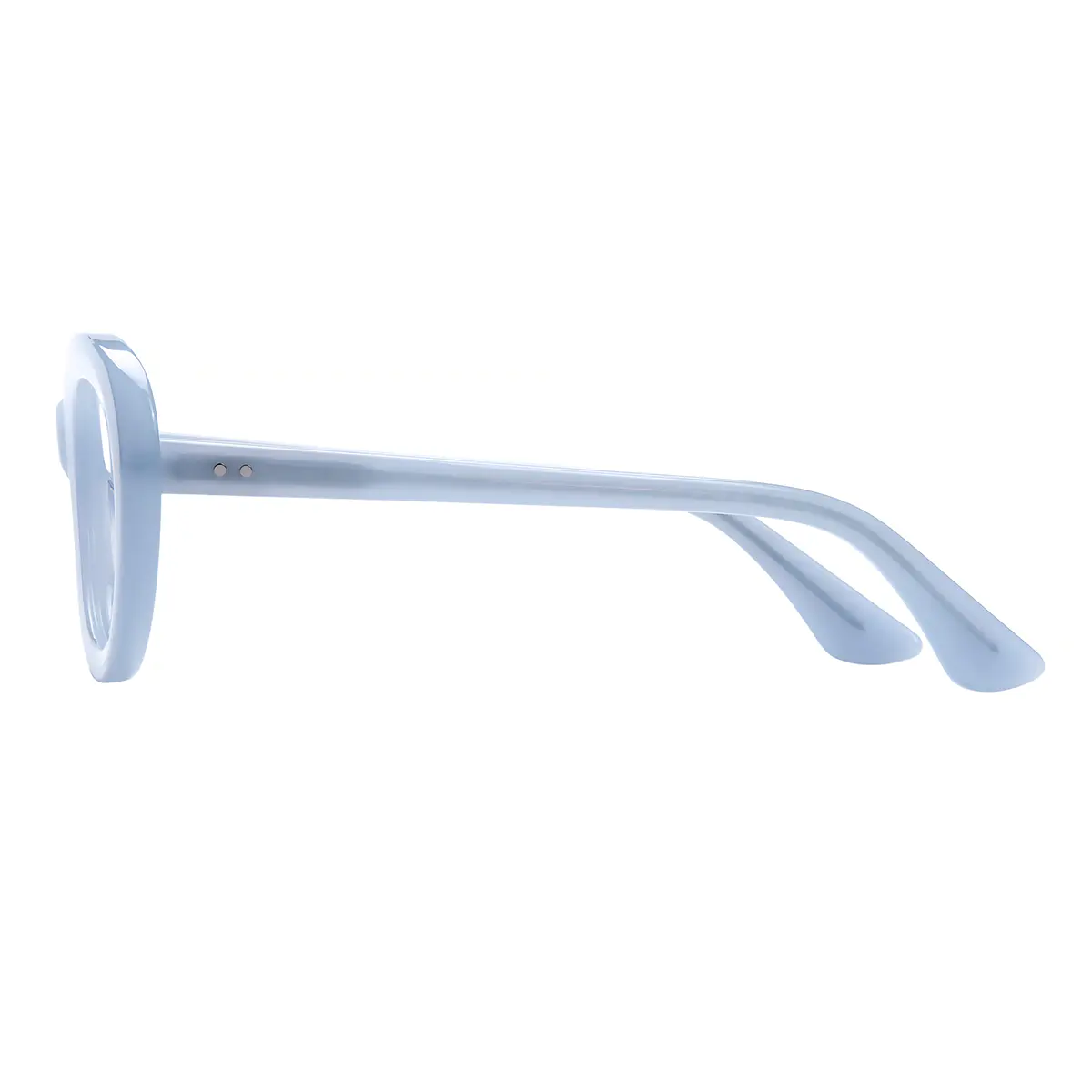 Oval Transparent Blue Eyeglasses