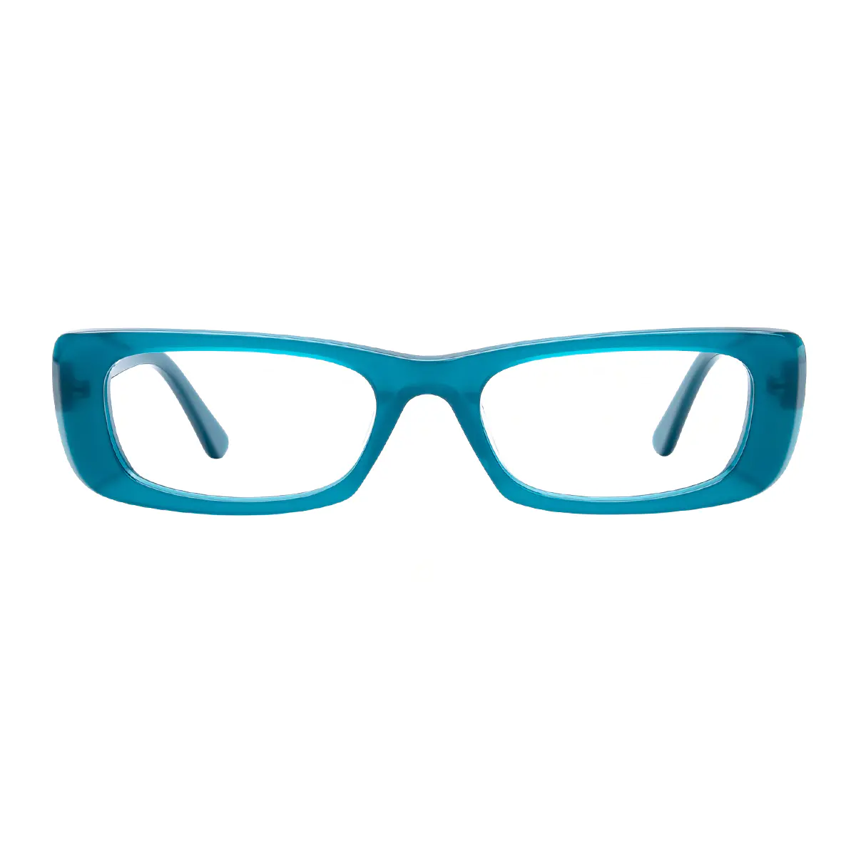 Rectangle Transparent Blue Eyeglasses
