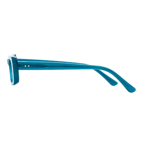 Rectangle Transparent Blue Eyeglasses