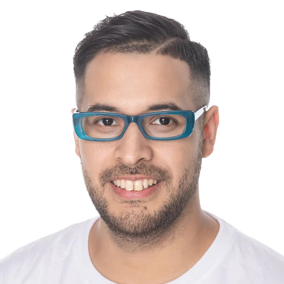 Rectangle Transparent Blue Eyeglasses