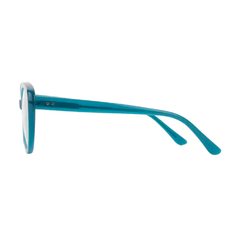 Round Transparent Blue Eyeglasses