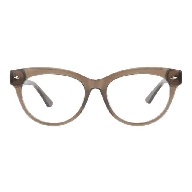 Cat-eye Transparent Brown Eyeglasses