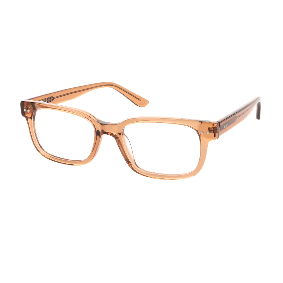 Rectangle Transparent Amber Eyeglasses