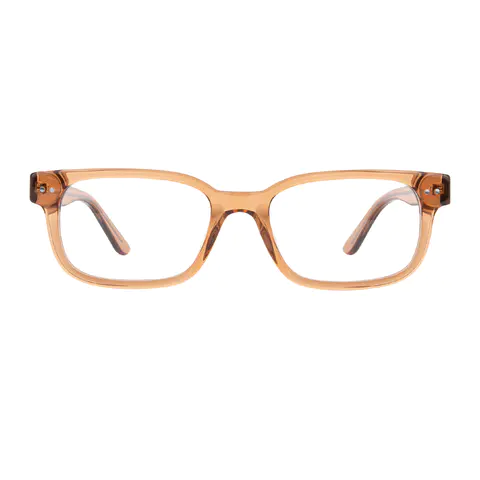 Rectangle Transparent Amber Eyeglasses