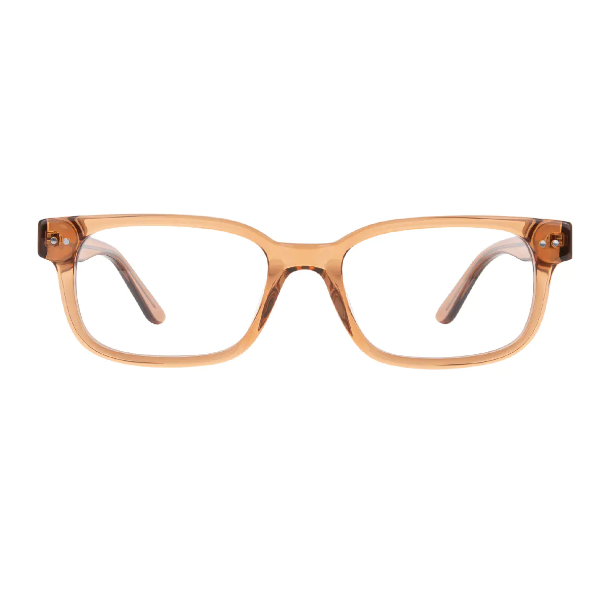 Rectangle Transparent Amber Eyeglasses
