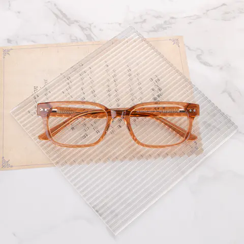Rectangle Transparent Amber Eyeglasses