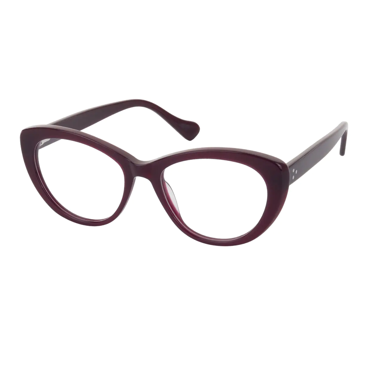 Oval Purple Eyeglasses