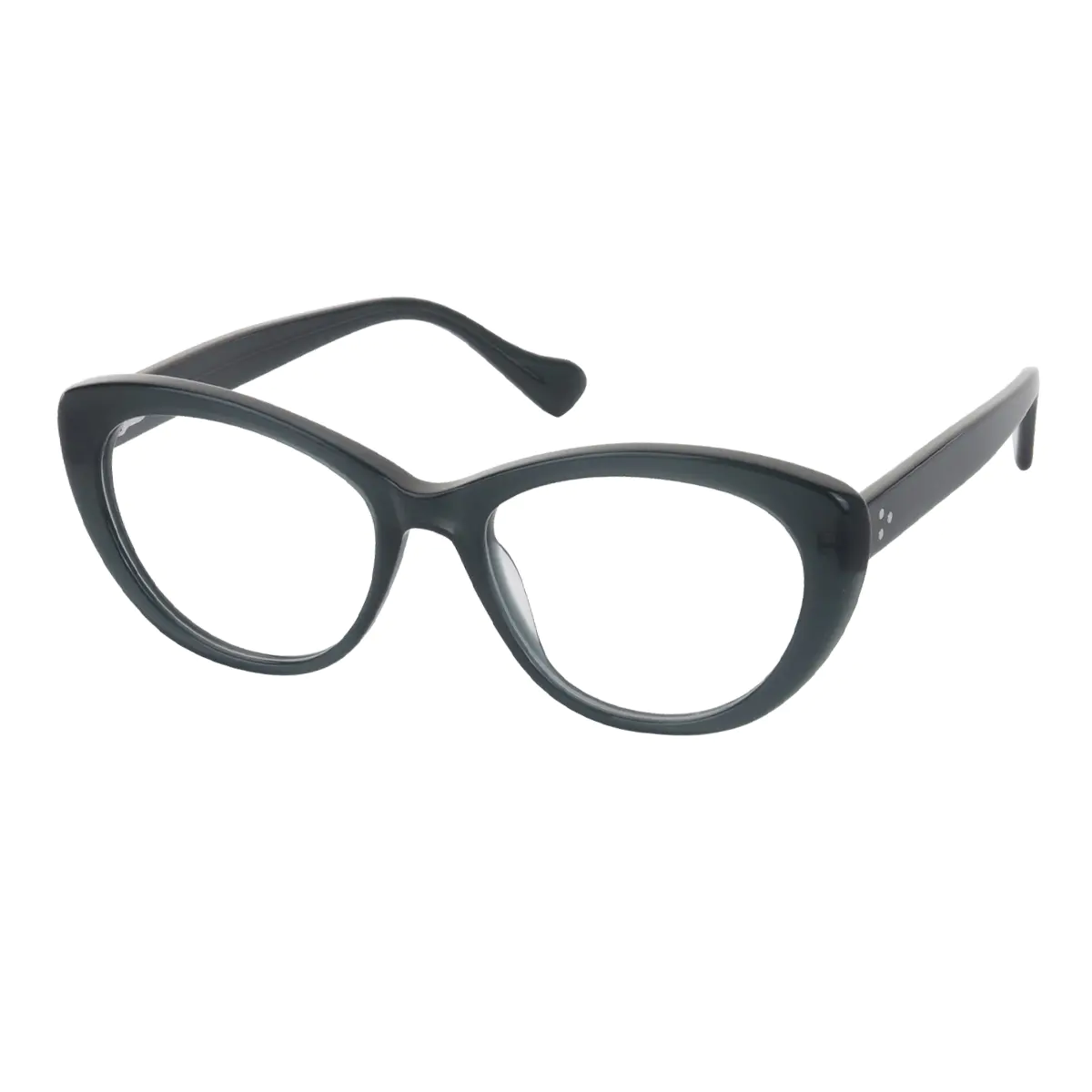 Oval Dark Green Eyeglasses
