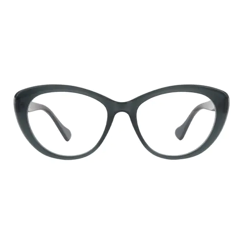 Oval Dark Green Eyeglasses