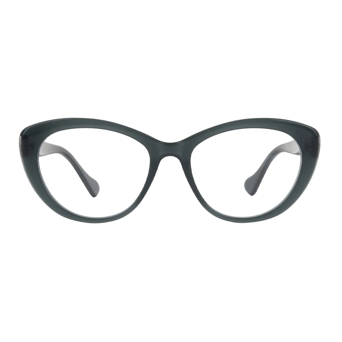 Oval Dark Green Eyeglasses