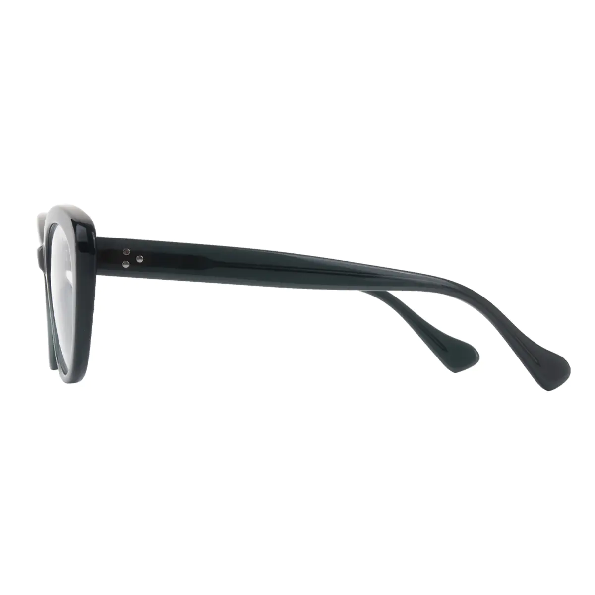 Oval Dark Green Eyeglasses